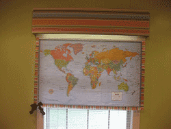 world map window shade